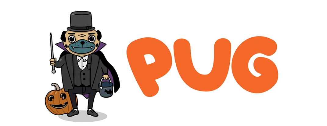 Pug character and logo